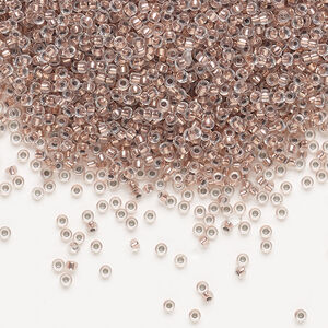 Seed bead, Miyuki, glass, 1pkg10g, #15 rocaille,  transparent copper-lined crystal clear (RR-197)