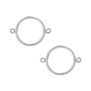 Link, sterling silver-filled, 14mm open round. Sold per pkg of 2.