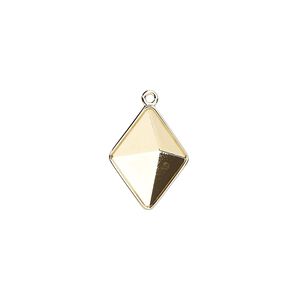 Drop, Almost Instant Jewelry®, gold-plated brass, 16x12mm with 14x10.5mm tilted spike setting (4929/C). Sold individually.