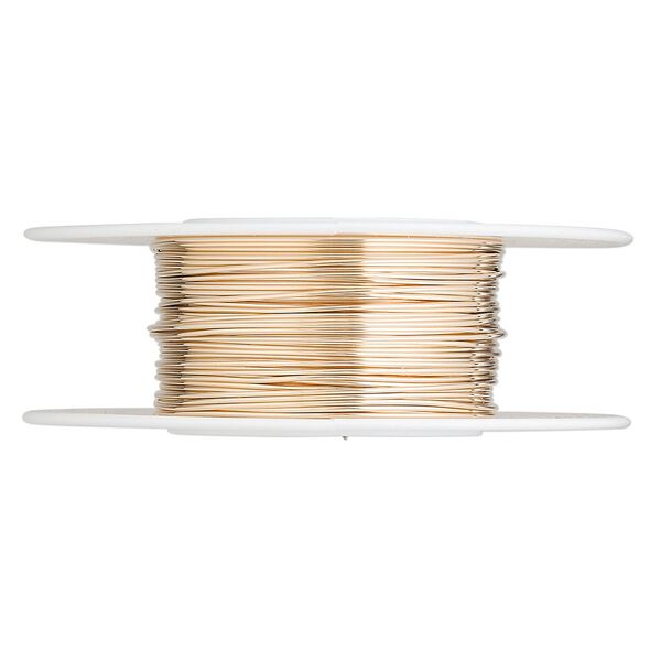 Wire, 12Kt gold-filled, full-hard, round, 24 gauge. Sold per pkg of 5 feet. image number 0