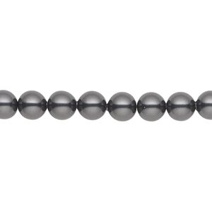 Pearl 500pk black, Swarovski® 6mm round 5810