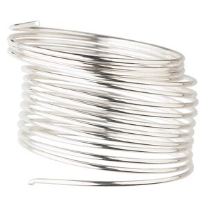 Wire, sterling silver, half-hard, round, 18 gauge. Sold per pkg of 5 feet.