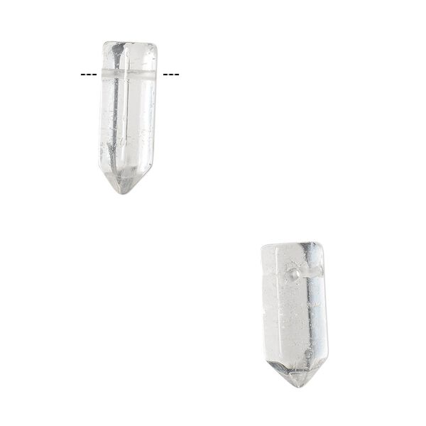 Quartz crystal 1pkg2, hand-cut top-drilled point bead natural 16x5mm-19x6mm image number 0