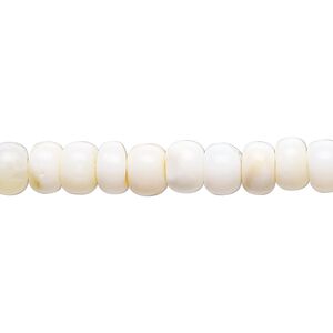 White opal 1pkg1, hand-cut rondelle bead natural 14 inch 6x4mm-7x6mm
