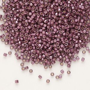 Seed bead, Delica®, glass, pkg/7.5g, #11 round, Duracoat® opaque galvanized eggplant (DB-1850).
