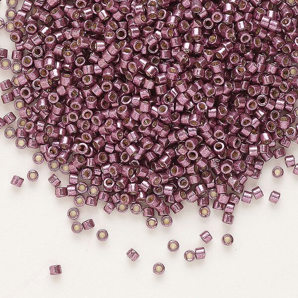 Seed bead, Delica®, glass, pkg/7.5g, #11 round, Duracoat® opaque galvanized eggplant (DB-1850). image number 0
