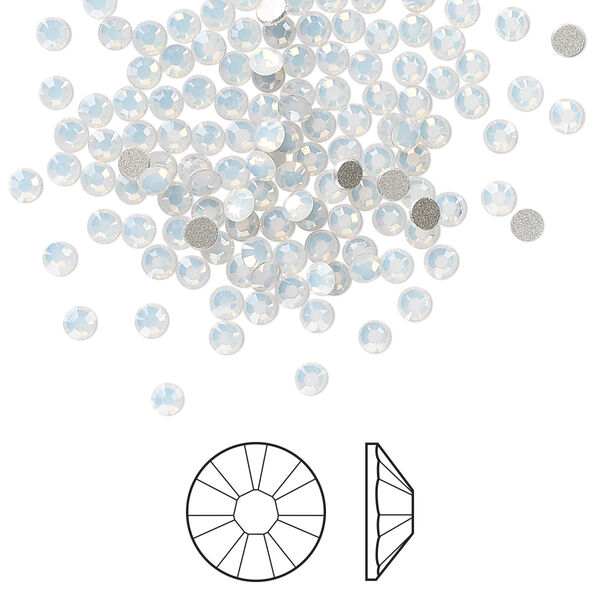 Flat back 144pk white opal foil back, Crystal Passions® 2.5-2.7mm rose round SS9 2058 image number 0