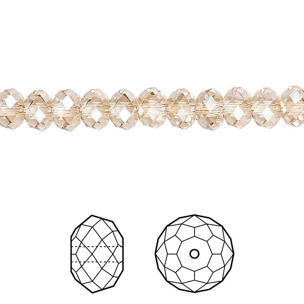 Bead 144pk crystal golden shadow, Crystal Passions® 6x4mm rondelle 5040 image number 0