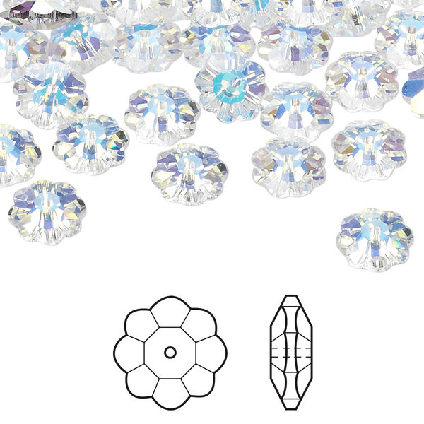 Margarita flower 288pk crystal AB, Swarovski® 8x3mm 3700 image number 0