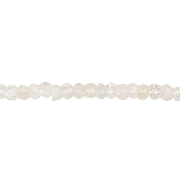 Bead, quartz crystal (natural), 3x2mm-5x3mm hand-cut faceted rondelle, D grade, Mohs hardness 7. Sold per 13-inch strand. image number 0