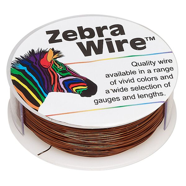 Wire, Zebra Wire™, color-coated copper, brown, round, 26 gauge. Sold per 1/4-pound spool, approximately 115 yards. image number 0