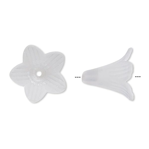 Component, acrylic, frosted clear, 22x22mm flower. Sold per pkg of 25. image number 0