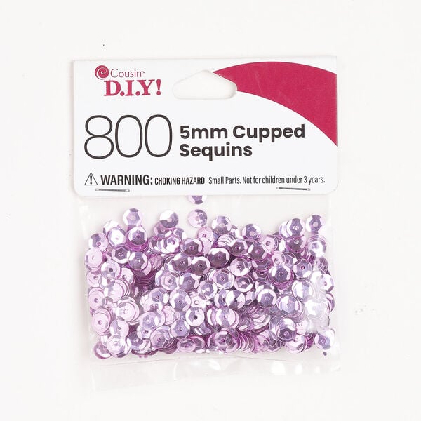 Sequin, sew-on 1pkg800, plastic, metallic pink, 5mm round. image number 0
