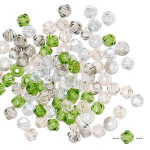 Bead mix 100pk 16 facets spring, Celestial Crystal® 4mm bicone