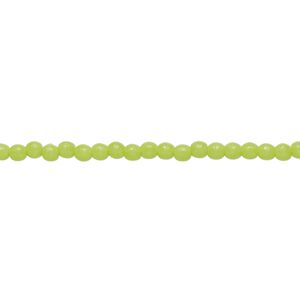 Bead, Czech pressed glass, opaque green, 2mm round. Sold per 15-1/2" to 16" strand.