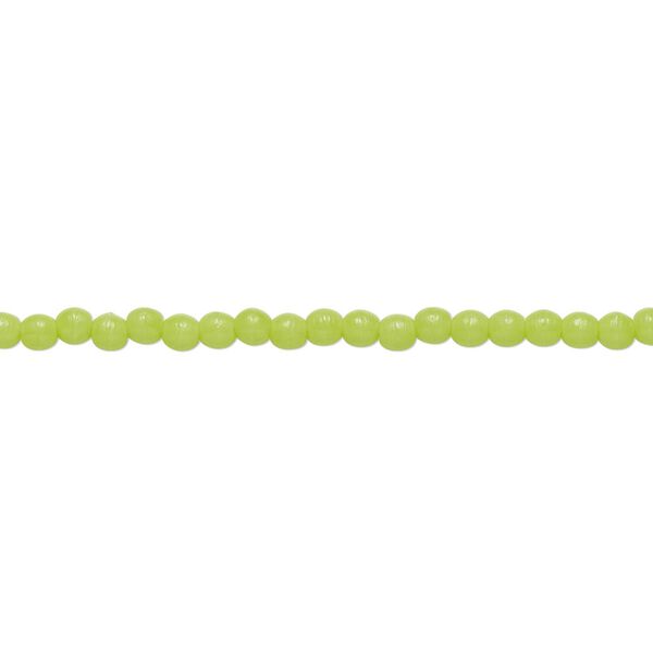 Bead, Czech pressed glass, opaque green, 2mm round. Sold per 15-1/2" to 16" strand. image number 0