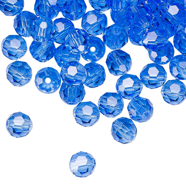 Bead 24pk sapphire, Preciosa Czech crystal 6mm round image number 0