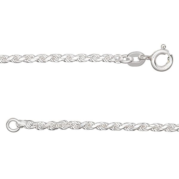 Chain, sterling silver, 2mm French rope, 18 inches. Sold individually. image number 0