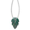 Malachite 1pkg1, hand-cut top-drilled carved leaf bead natural 18x12mm image number 0