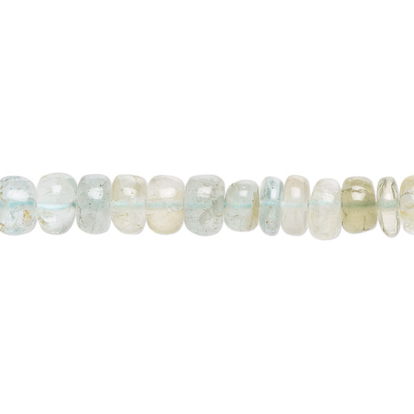 Bead, multi-beryl (natural / heated), 6x3mm-7x5mm hand-cut rondelle with 0.4-1.4mm hole, B- grade, Mohs hardness 7-1/2 to 8. Sold per 8-inch strand approximately 60 beads. image number 0