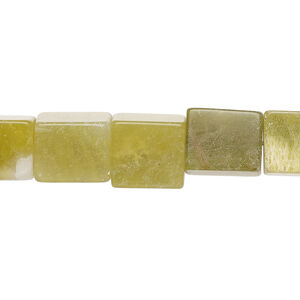 Olive new "jade" 1pkg1, cube bead natural, 15 inch 9-11mm