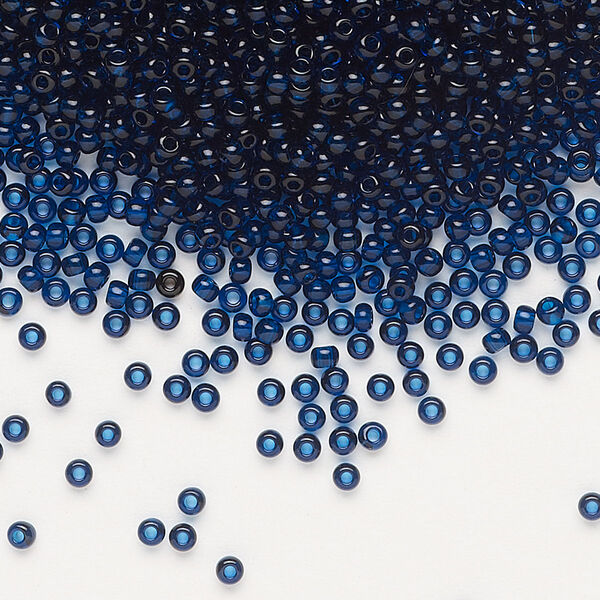 Seed bead, Preciosa Ornela Czech glass, pkg/500g, #11 rocaille, transparent dark aquamarine, (60100). image number 0
