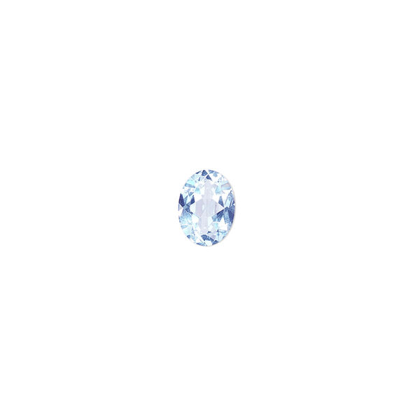Gem, sky blue topaz (irradiated), 8x6mm faceted oval, A- grade, Mohs hardness 8. Sold individually. image number 0