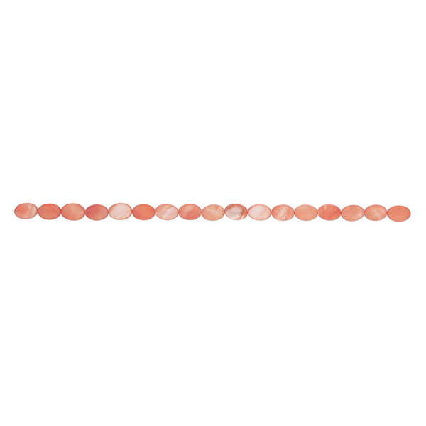 Mother-of-pearl shell 1pkg1, flat oval bead 15 inch tulip 14x10mm-15x11mm image number 1