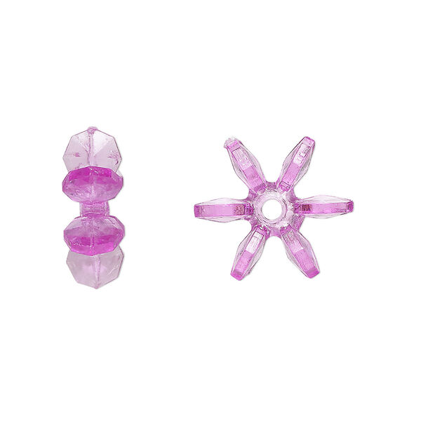 Bead, acrylic, transparent purple, 14x5mm paddle wheel. Sold per pkg of 500. image number 0