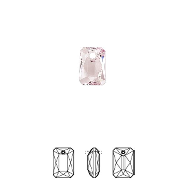 Drop 4pk light amethyst, Crystal Passions® 9x6mm pendant emerald cut 6435 image number 0