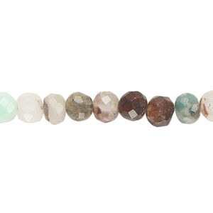 Aqua chalcedony 1pkg1, hand-cut faceted rondelle bead natural 14 inch 6x4mm-7x6mm
