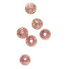 Bead, lampworked glass, clear / purple / glow-in-the-dark / gold, 8mm round. Sold per pkg of 6. image number 0
