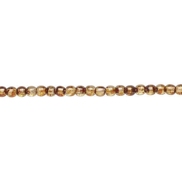Bead, Czech glass druk, translucent tortoise luster, 3mm round. Sold per 15-1/2" to 16" strand. image number 0