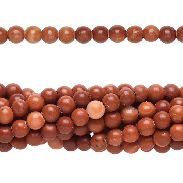 Red "malachite" 1pkg10, round bead natural 15.5-16 inch 4mm image number 0