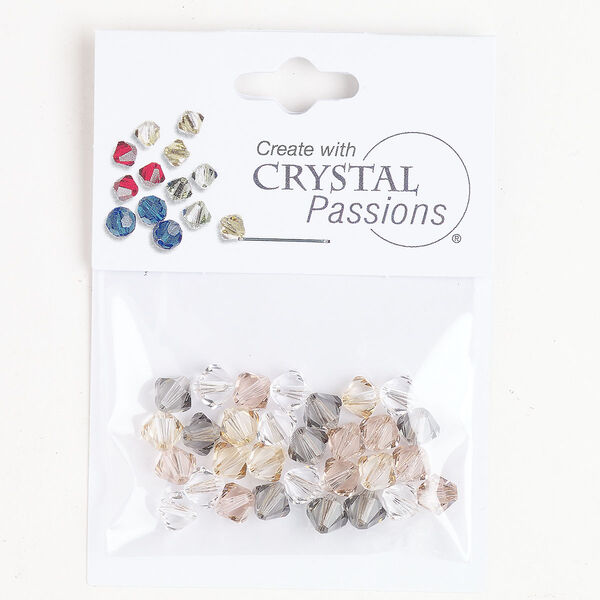 Bead mix 1pkg30 mixed colors Crystal Passions® 6mm bicone image number 0