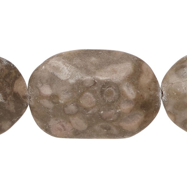 Brown marble 1pkg1, faceted puffed oval bead natural, 15.5-16 inch 28x20mm-31x22mm image number 0