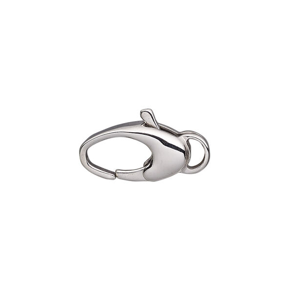 Clasp, lobster claw, stainless steel, 17x8.5mm ellipse. Sold individually. image number 0