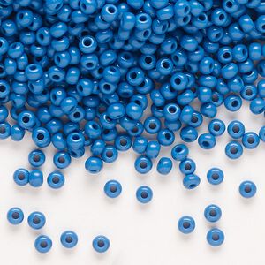 Seed bead, Preciosa Ornela Czech glass, pkg/500g, #8 rocaille, opaque denim blue, (33210).