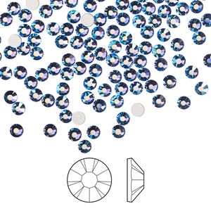 Flat back 1440pk blue violet AB foil back, Preciosa MAXIMA Czech crystal rhinestone 2.7-2.9mm chaton rose round SS10