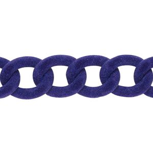 Chain 1pkg1 curb, 13mm, aluminum / flocked purple 24 inch