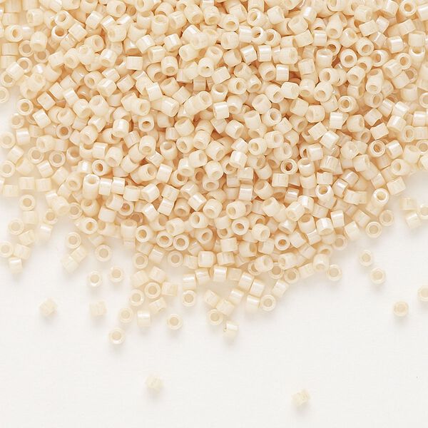 Seed bead, Delica®, glass, pkg/50g, #11 round, opaque glazed luster antique beige (DB-0204). image number 0