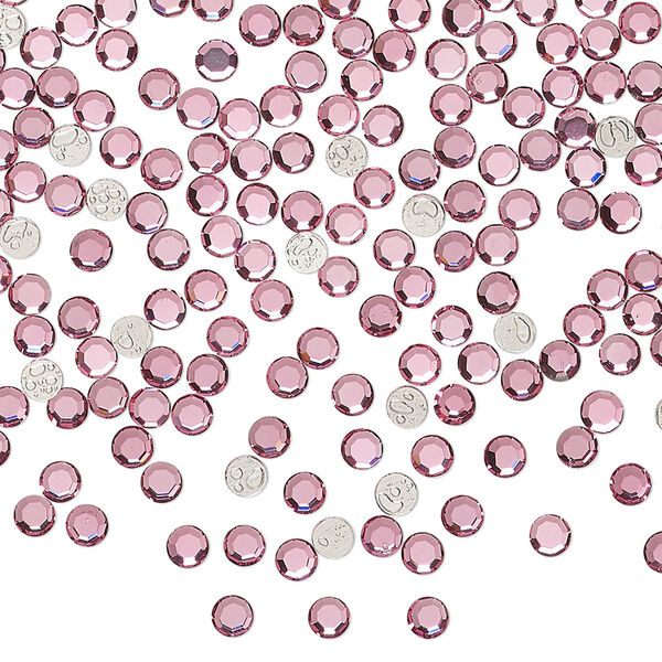 Flat back 1440pk rose, vintage Preciosa Czech crystal hotfix rhinestone 2.7-2.9mm chaton rose round SS10 image number 0