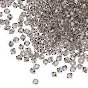 Bead 1440pk black diamond, Preciosa Czech crystal 3mm bicone