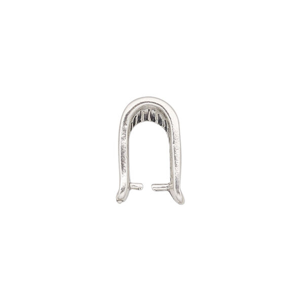 Bail, ice-pick, antiqued sterling silver, 13x9mm triangle with cutout lines, 10mm grip length. Sold individually. image number 1