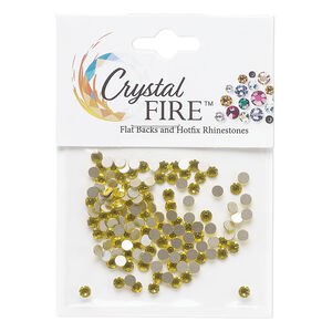 Flat back 1pkg144 citrine, Crystal FIRE&reg;, 3-3.2mm round SS12