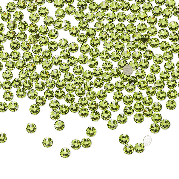 Flat back 144pk citrus green foil back, Crystal Passions® 8.16-8.41mm round SS9 2058 image number 0