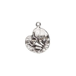 Charm, sterling silver, 15mm frog on lily pad. Sold individually.