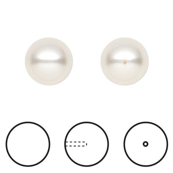 Pearl 4pk white, Crystal Passions® 12mm round 5818 image number 0