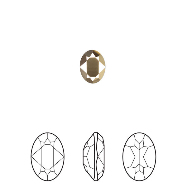 Fancy stone 1pkg4 crystal aurum foil back, Crystal Passions® 8x6mm oval 4120 image number 0