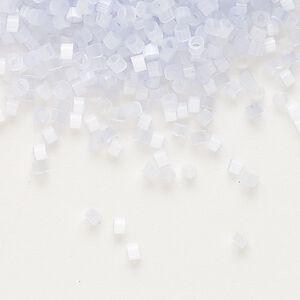 Seed bead, Delica®, glass, pkg/7.5g, #11 round, opaque silk glass enamel pale violet (DB-0832).